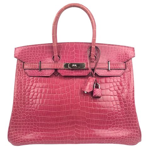 hermes bag pink and green|hermes pink crocodile birkin bag.